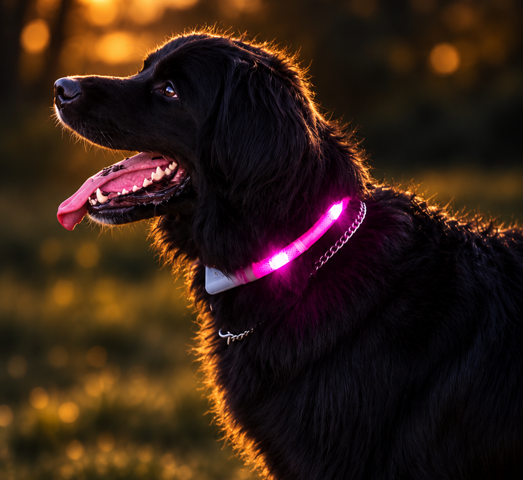 Waterproof Motion-Activated LED Dog Collar, Medium & Large - by LEUCHTIE